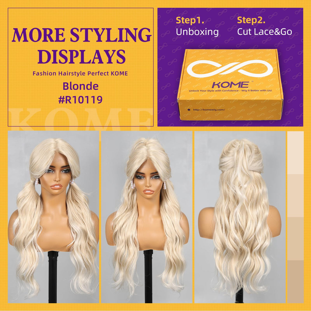 KOME versatile wig for cosplay and daily wear across outfits