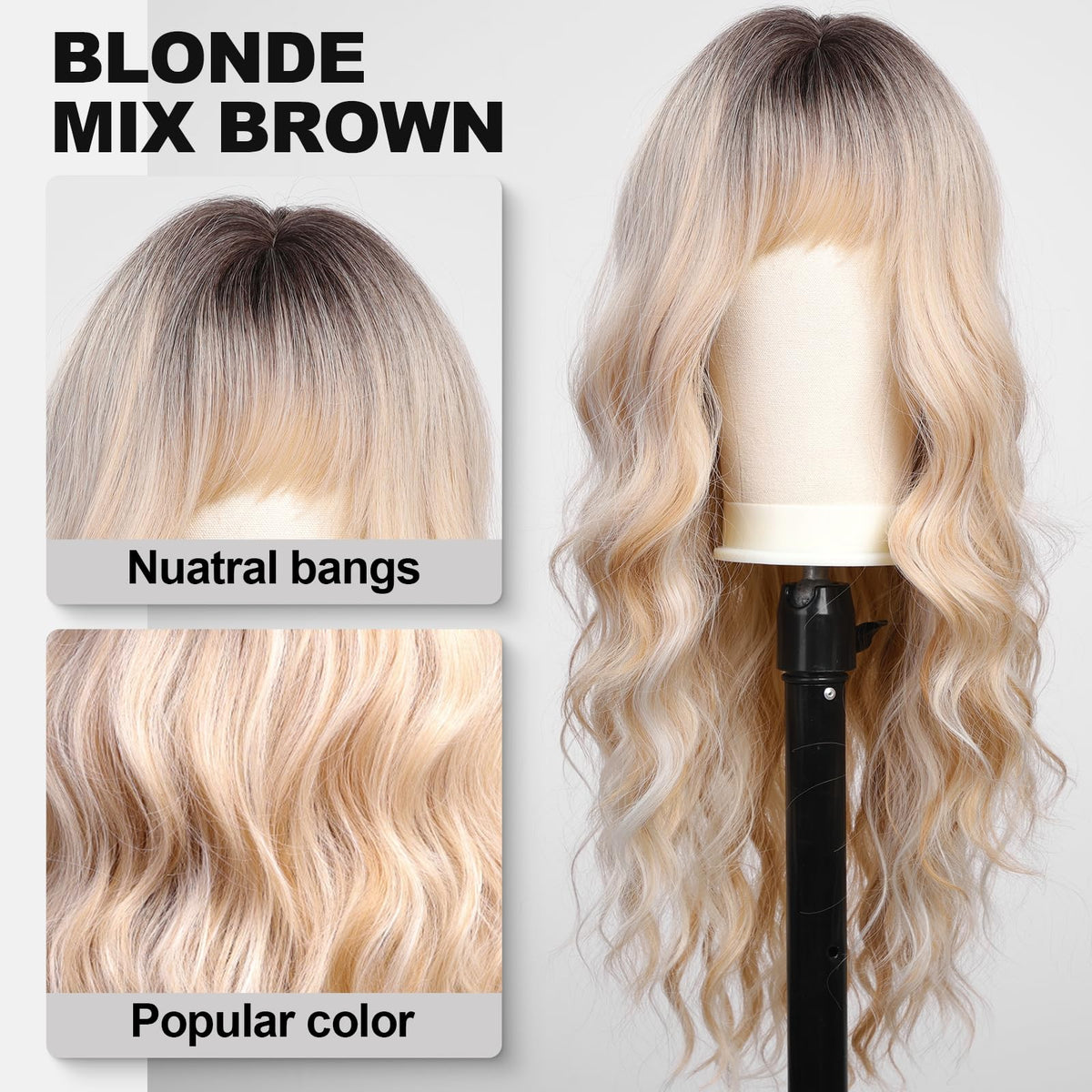 KOME Wavy Ombre Blonde 24in versatile styling options.