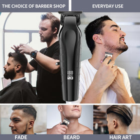 KOMINGDON beard trimmer USB charging with LCD display for easy battery monitoring