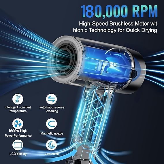Kondaroma Hyper-Speed Hair Dryer low-noise operation for comfortable mornings