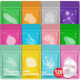 KONEUK 120-pack cover image showing assorted collagen masks for a versatile at-home skincare routine