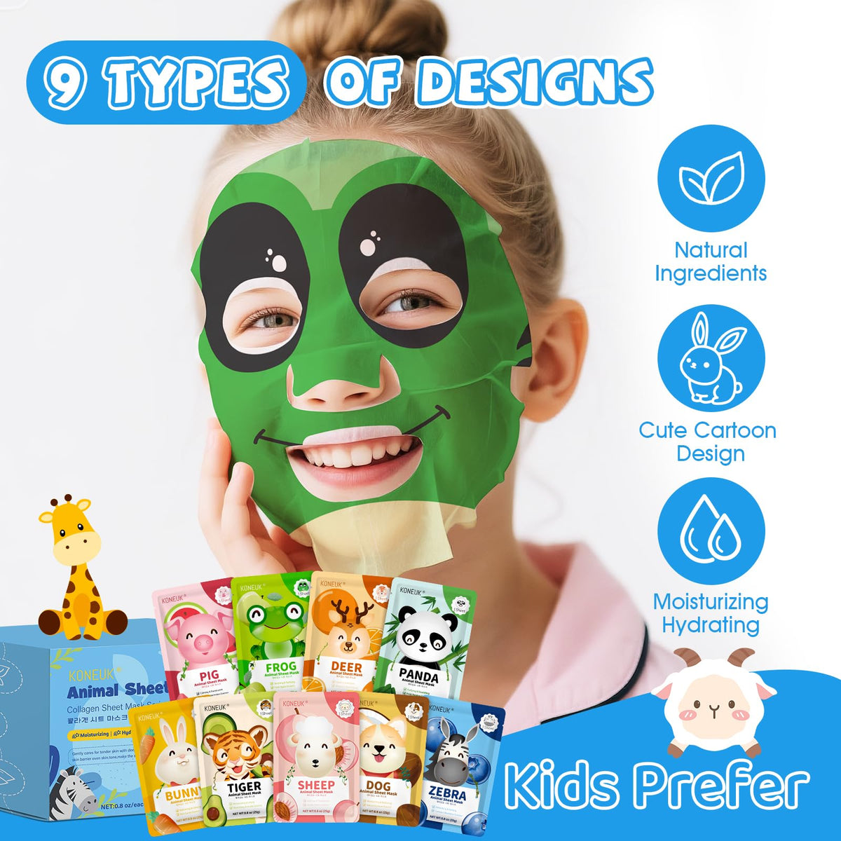 KONEUK Pig mask for kids nourishes skin and sparks playful spa moments.