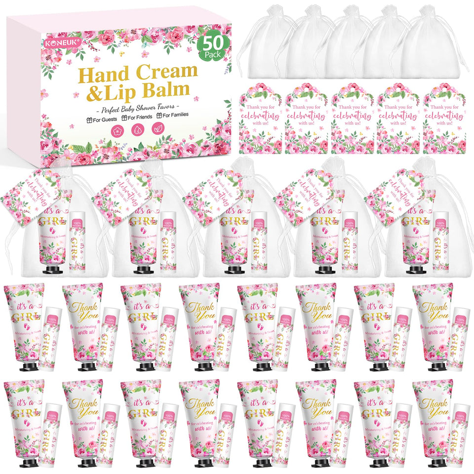 KONEUK 50-pack hand cream display with cherry blossom scent for guest favors