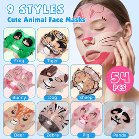 KONEUK 54-pack animal face mask pig for hydration and gentle pampering.