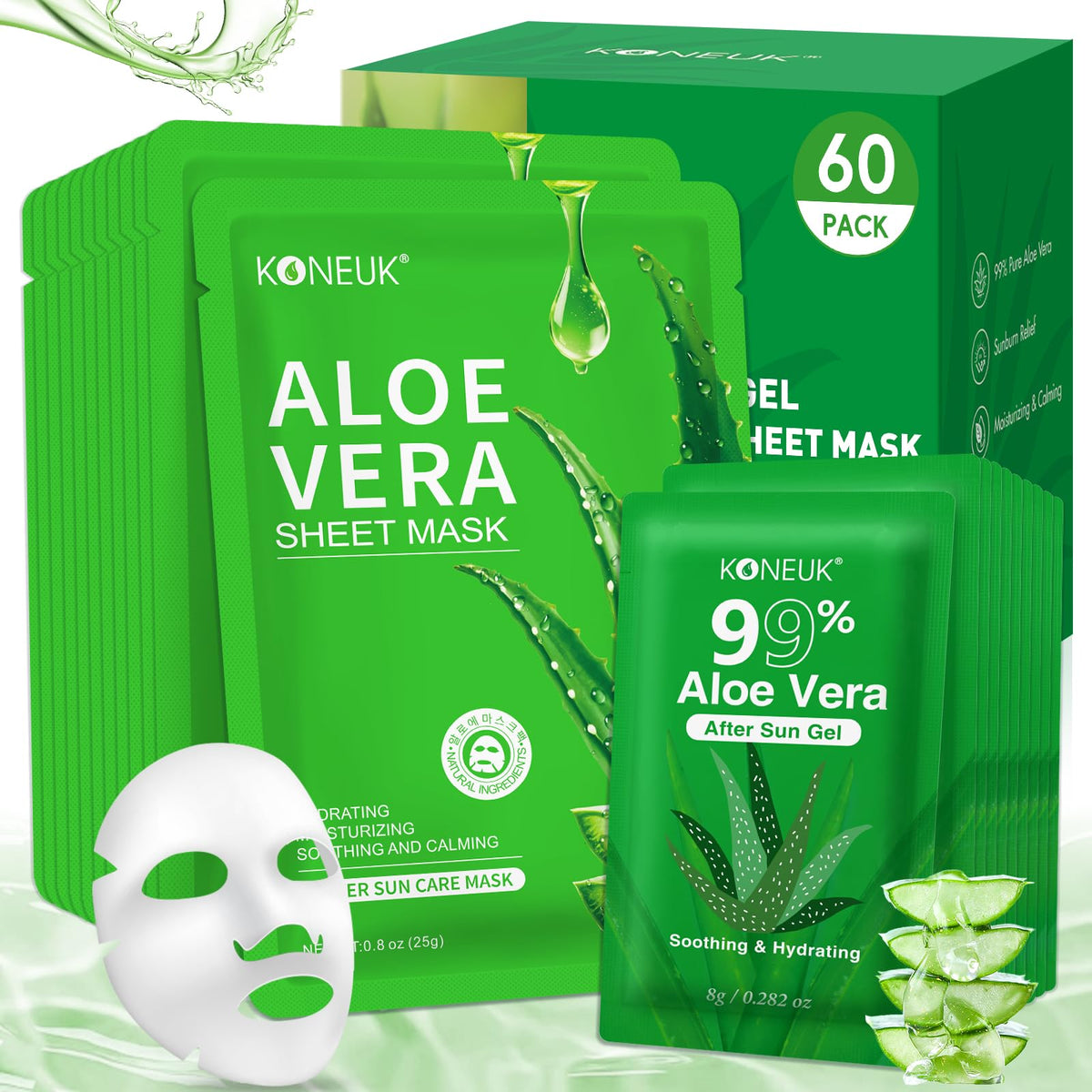 KONEUK aloe vera gel pack for gentle hydration and soothing skin