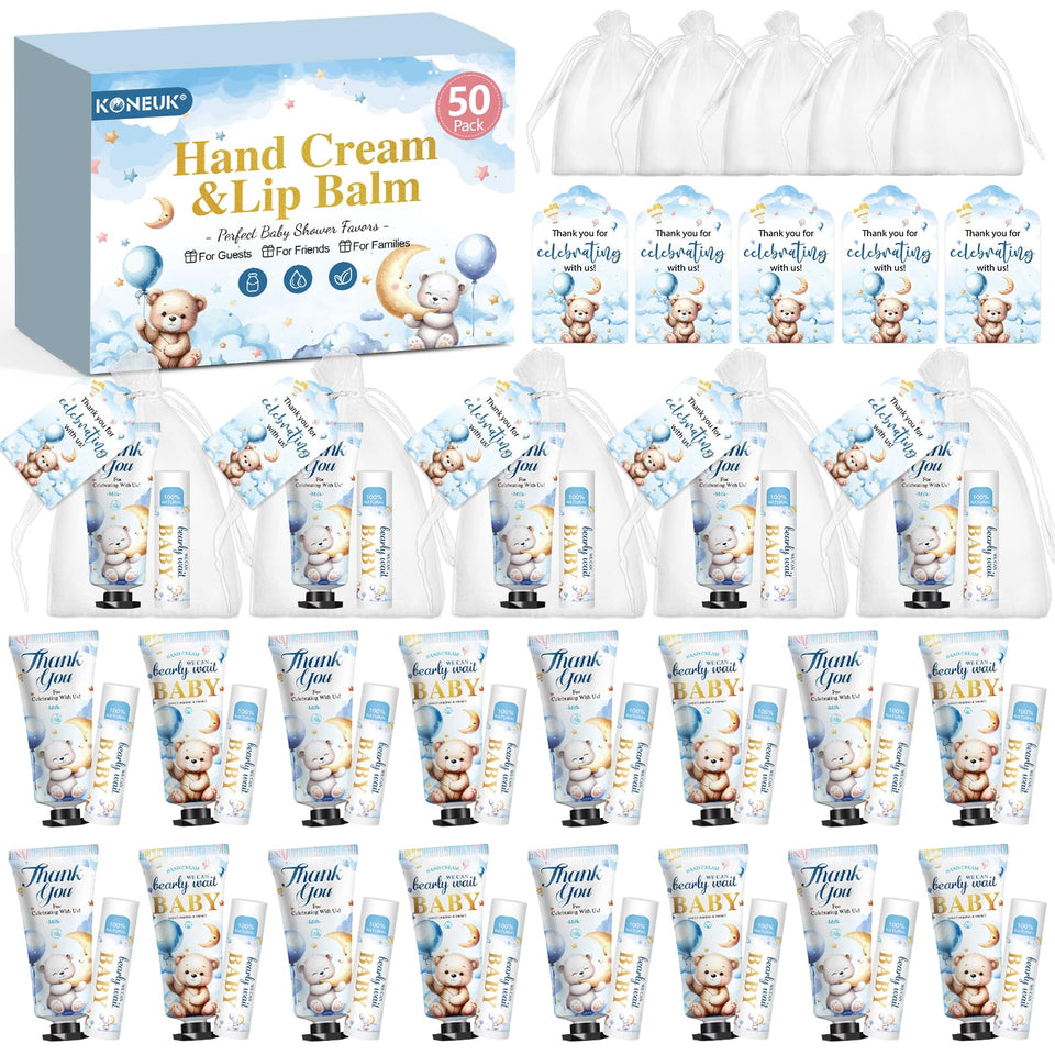 KONEUK bear lip balm coconut-scent pack for baby shower guest favors