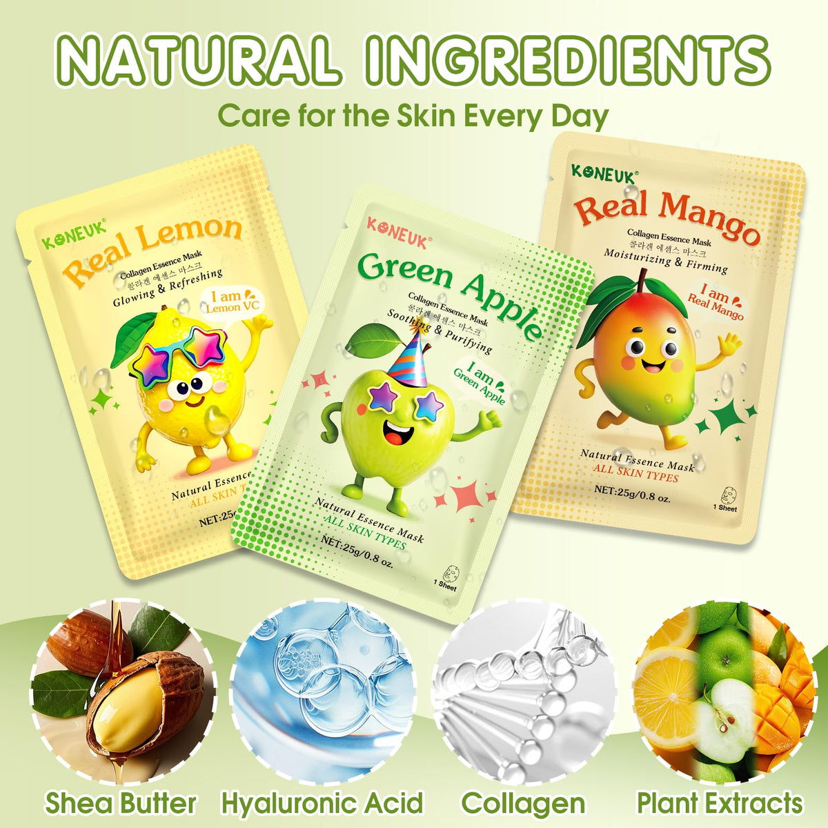 KONEUK cartoon fruit design masks for a fun skincare ritual