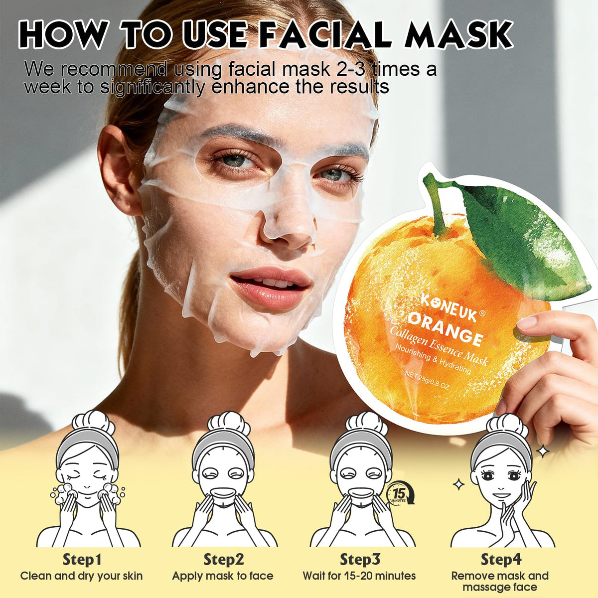 KONEUK coconut mask design evokes tropical hydration and relaxation