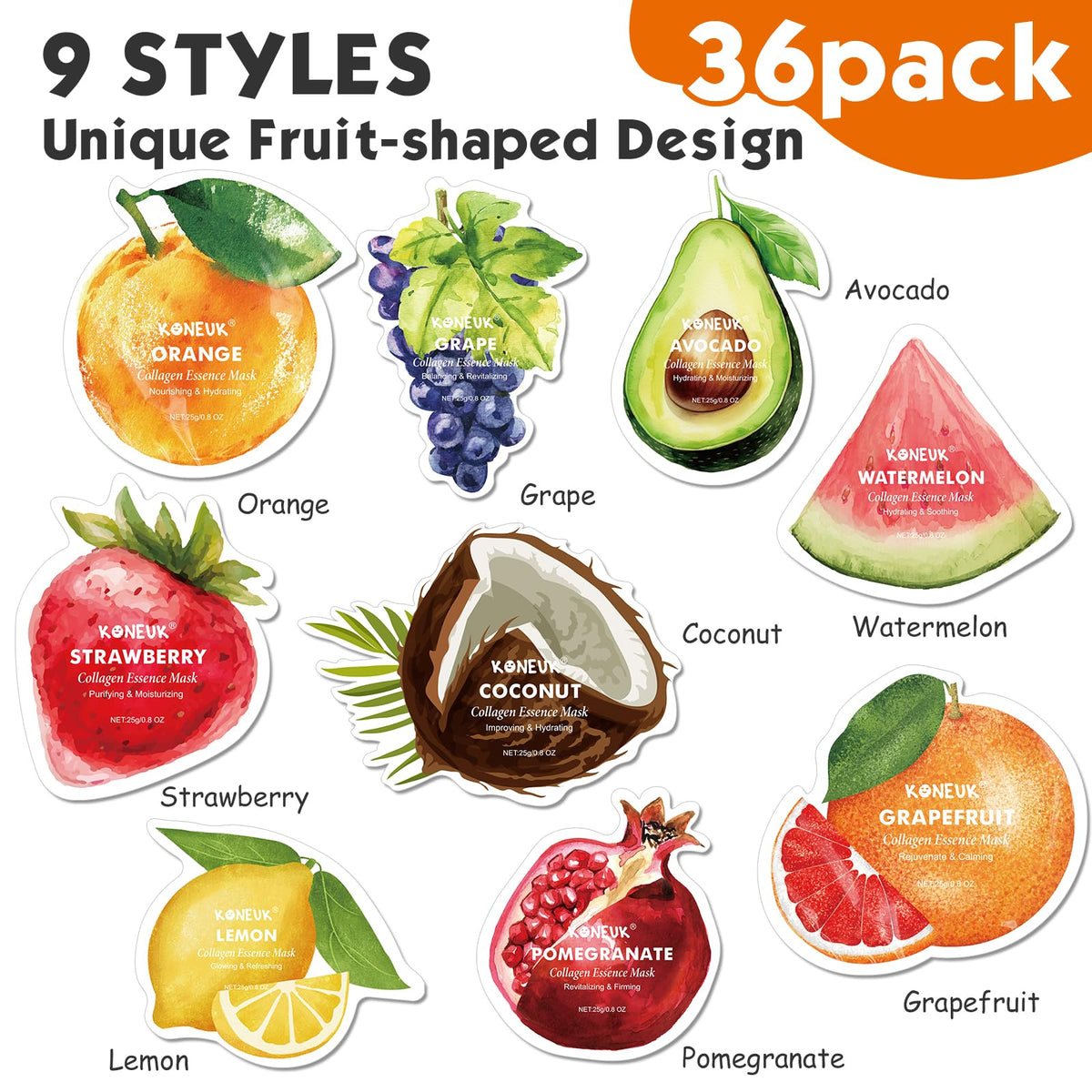 KONEUK orange mask design provides hydration and energy