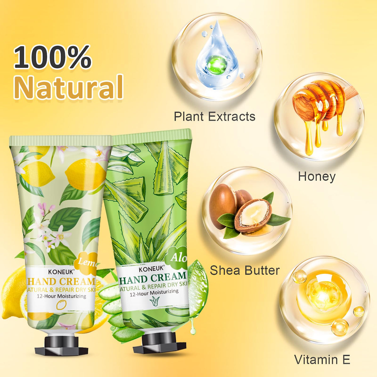 KONEUK hand cream tubes in assorted fragrances for everyday moisturization.