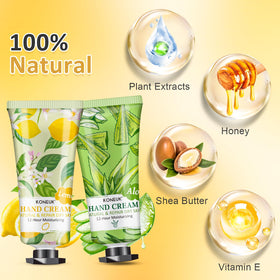KONEUK hand cream tubes in assorted fragrances for everyday moisturization.
