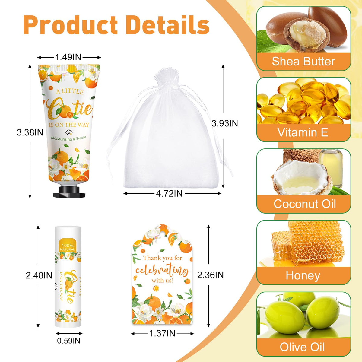 KONEUK orange scent organza gift bags for festive presentation