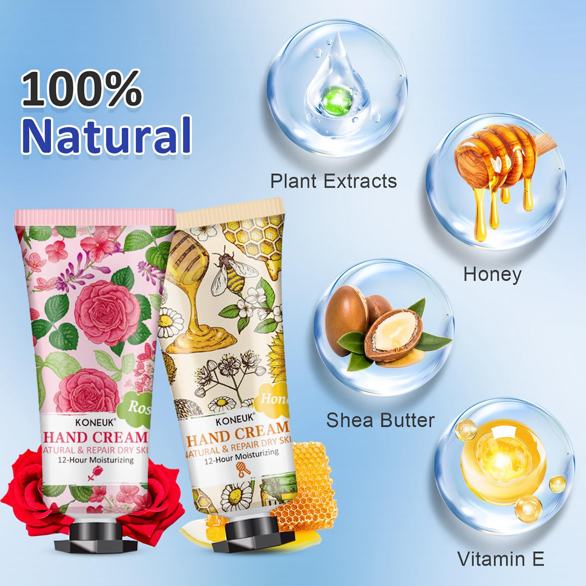 KONEUK rose-scent hand cream for daily moisture and soft skin
