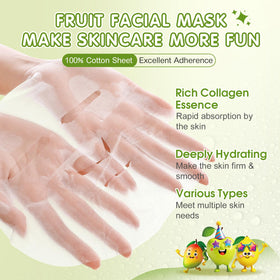 KONEUK teens spa party masks with playful fruit designs for group care