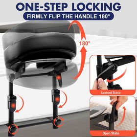 KONOVOLY adjustable headrest bracket allows custom height and angle.
