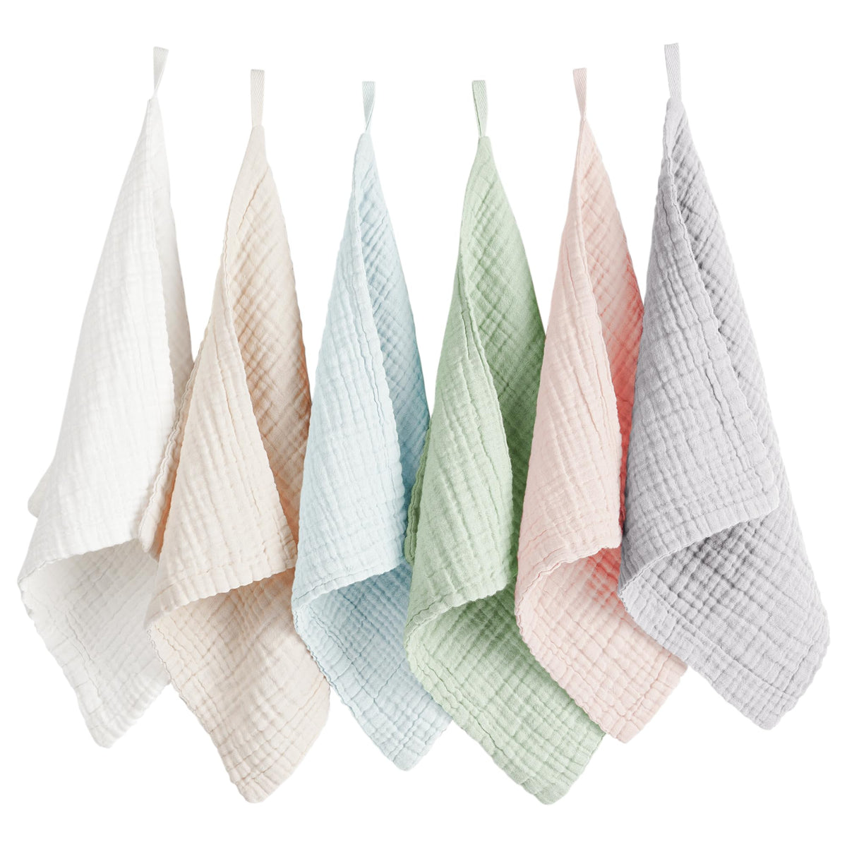 Konssy 6-pack face cloths in compact pack for daily cleansing.