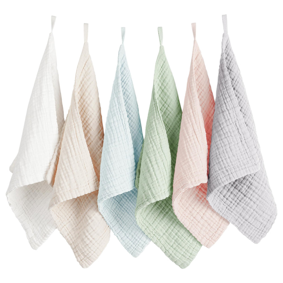 Konssy 6-pack face cloths in compact pack for daily cleansing.