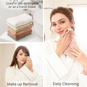 Konssy muslin cloth close-up demonstrates soap lather and cleansing ease.