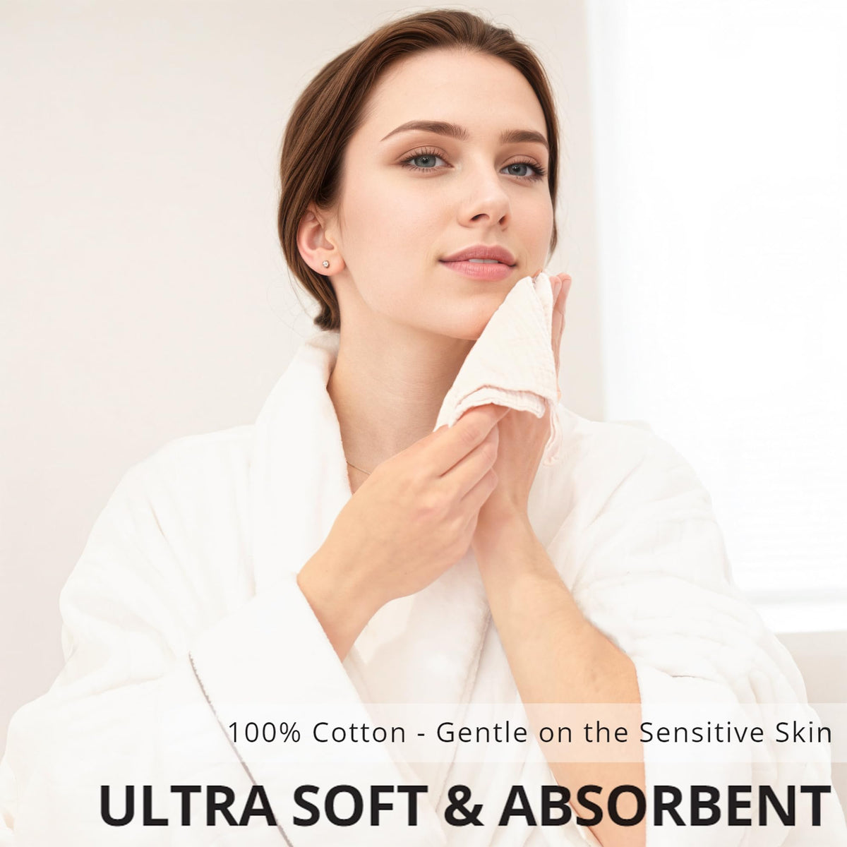 Konssy muslin face towels ideal for sensitive skin with gentle soap absorption