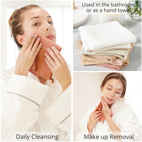 Konssy absorbent muslin cloths, two-layer design for soft cleansing.
