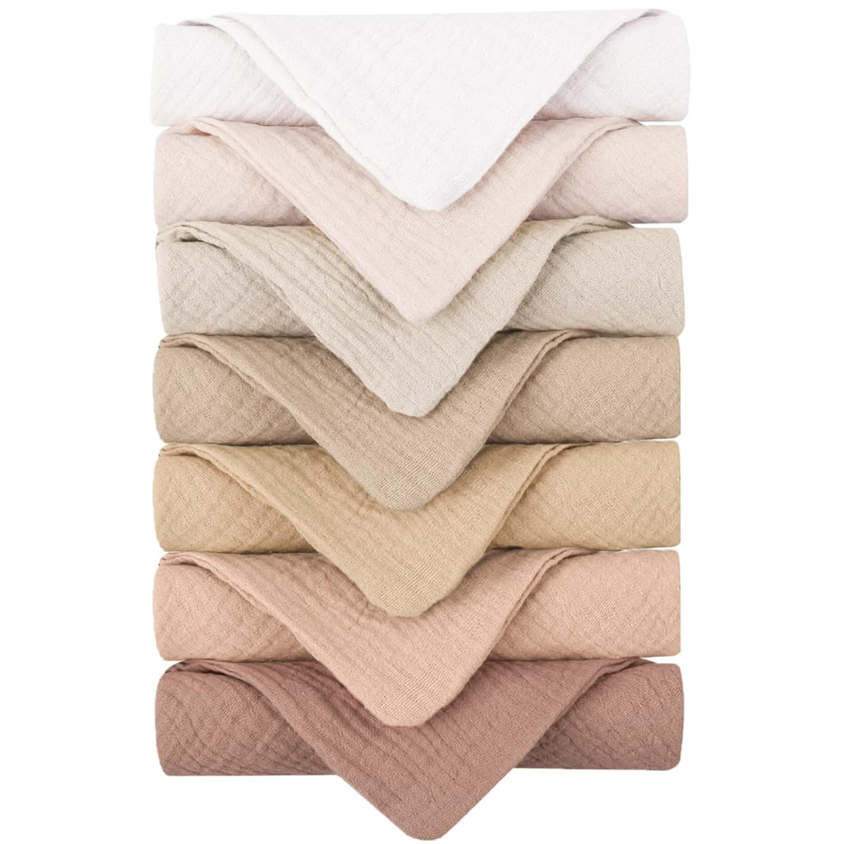 Konssy soft cotton face wash cloths folded 11x11 inches, gentle and absorbent for daily use.