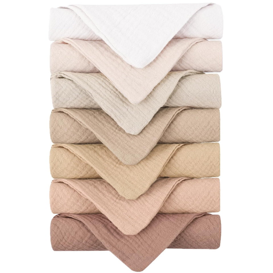 Konssy soft cotton face wash cloths folded 11x11 inches, gentle and absorbent for daily use.