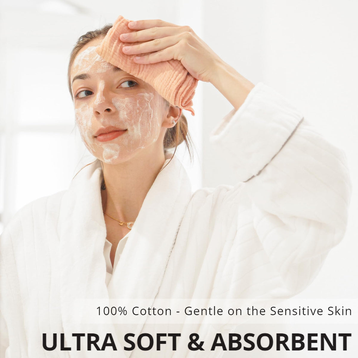 Konssy face cloths hanging loop, quick-drying and easy to store after use.