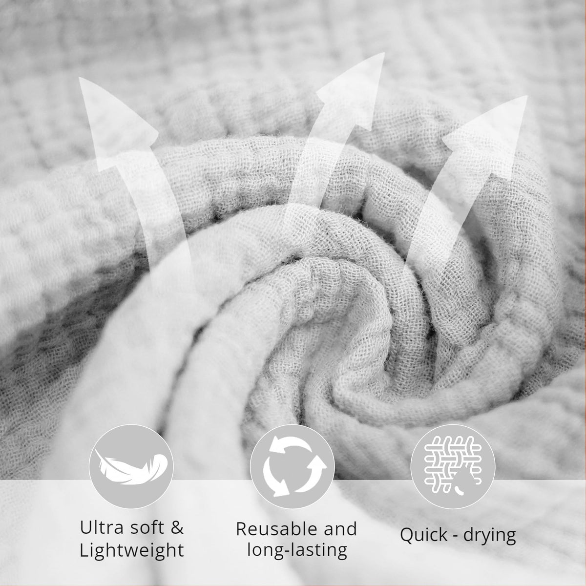 Konssy 11 x 11 inch towels ready for daily cleansing and makeup removal.