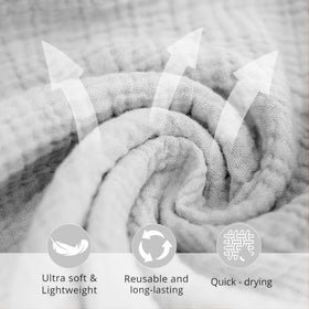 Konssy 11 x 11 inch towels ready for daily cleansing and makeup removal.