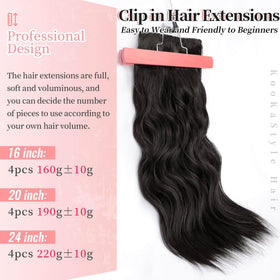 KooKaStyle clip-in weft with secure stainless steel clips visible