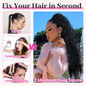 KooKaStyle ponytail worn for party-ready high or low styles