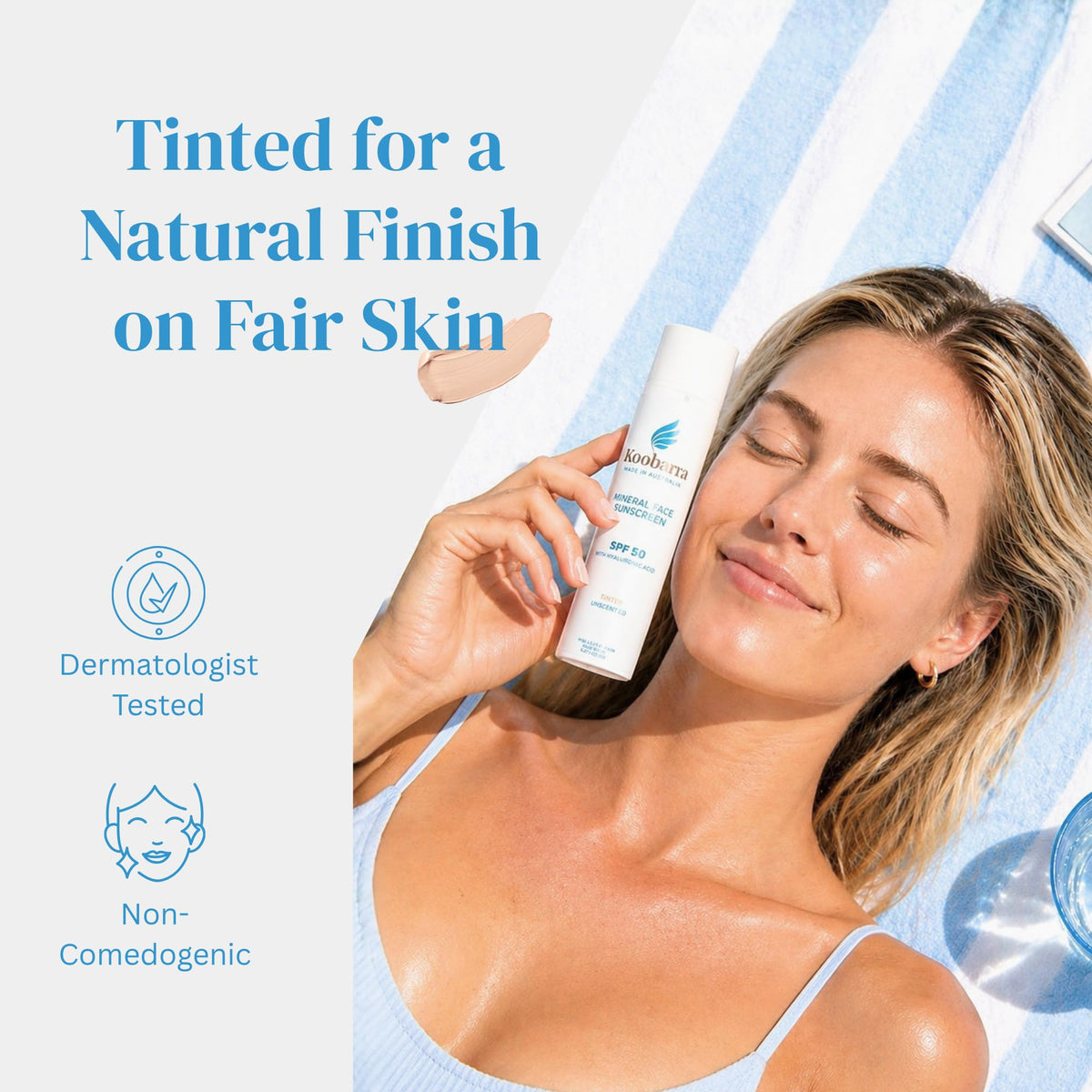 Koobarra reef-safe zinc oxide protects skin and oceans.
