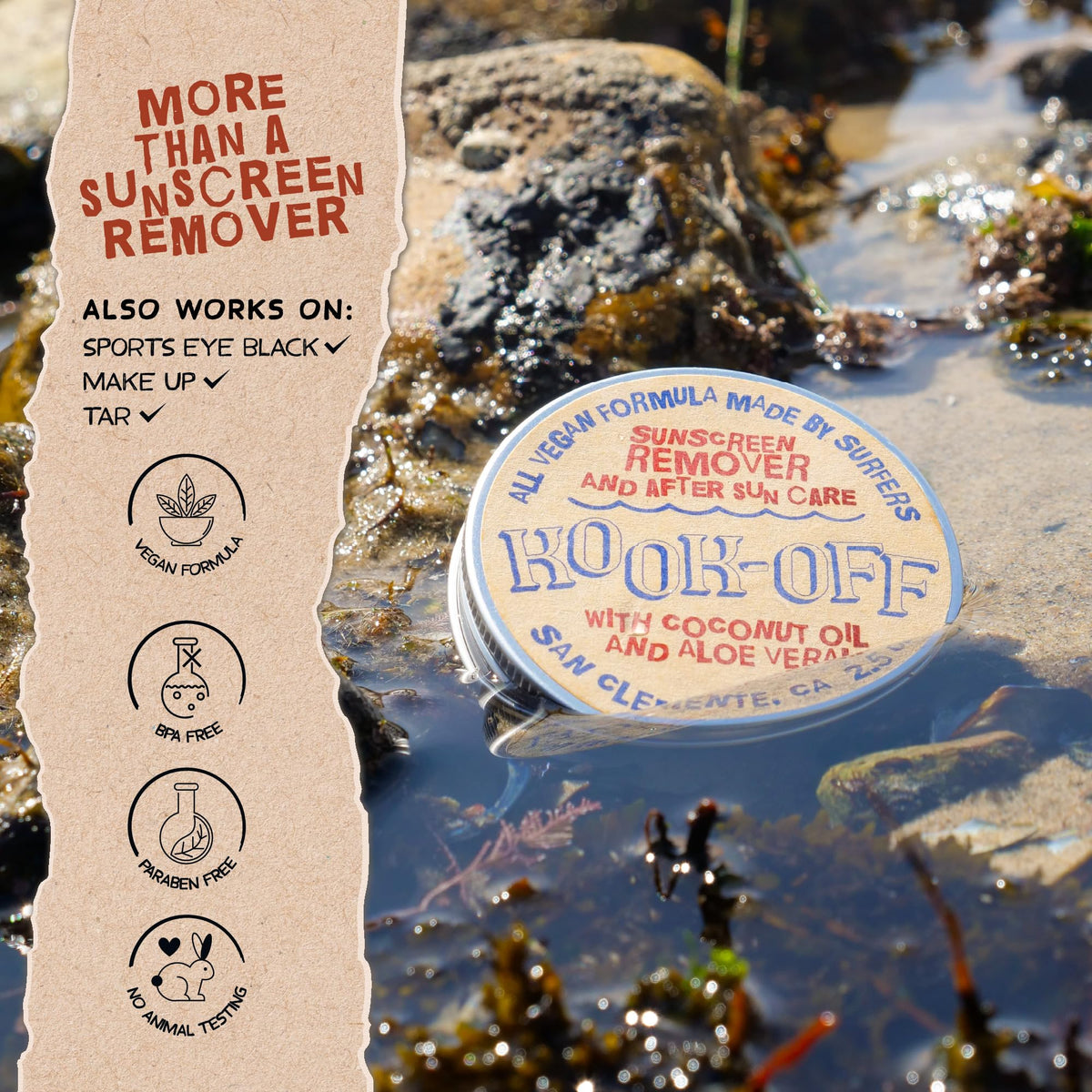Kook-Off travel tin packaging highlights compact, planet-conscious option for outdoor adventures.