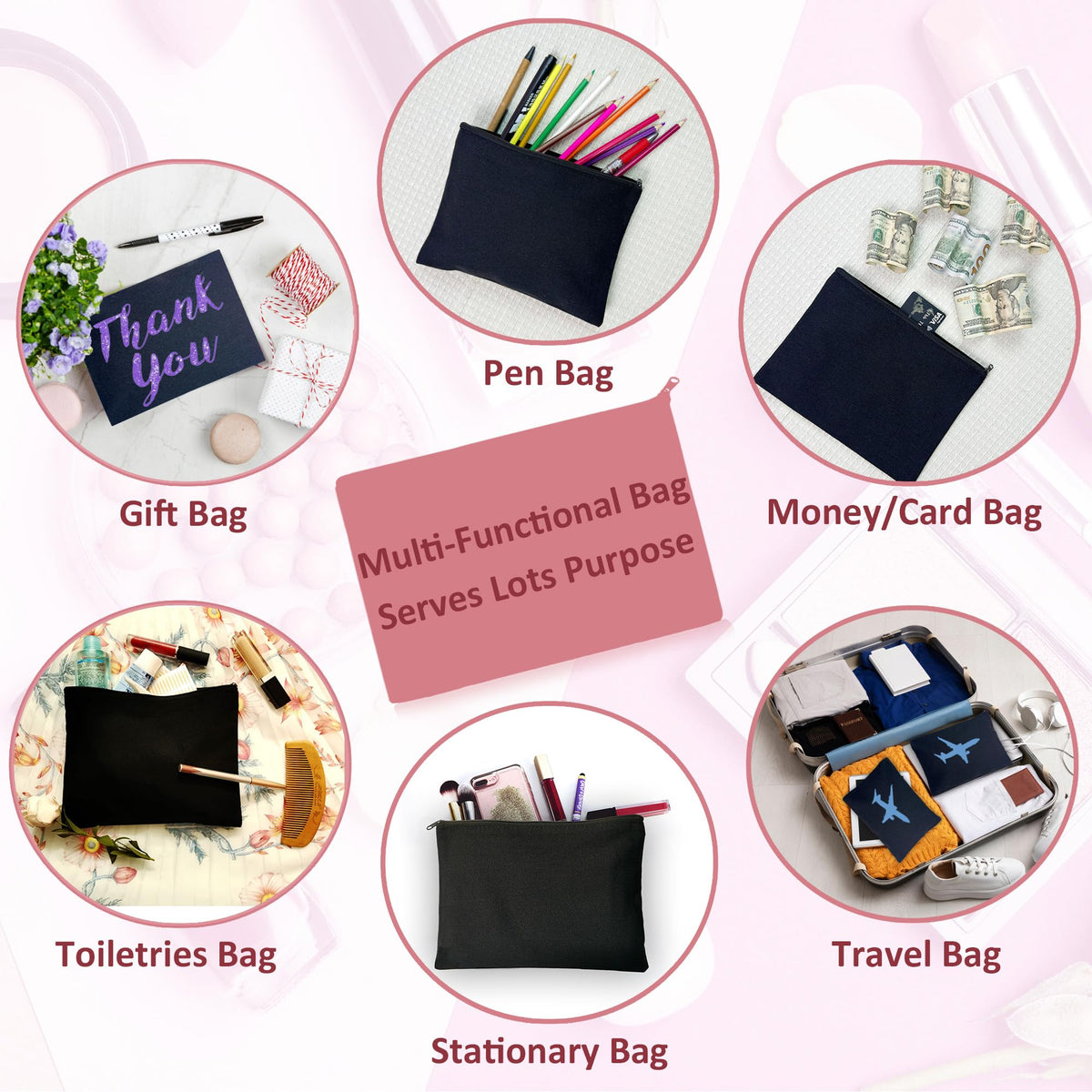 Koolmox bulk pouches, zip open, convenient for cosmetics and travel.