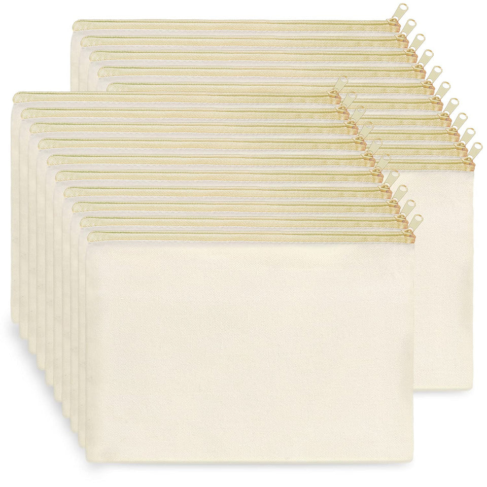 Koolmox 9x7 canvas pouch with secure zipper for cosmetics and travel toiletries.
