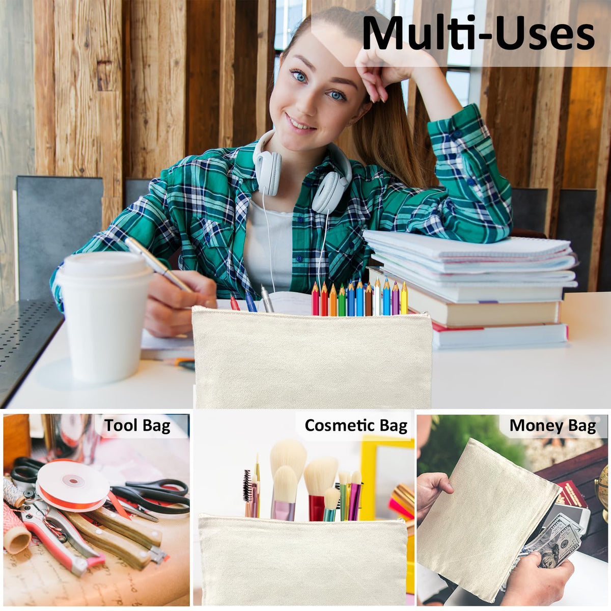 Koolmox 20-pack canvas pouches ideal for gifts or event favors.