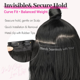 KooKaStyle natural black extensions offer seamless blend from roots to tips.