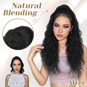 KooKaStyle pony tail with two combs and elastic drawstring stays secure