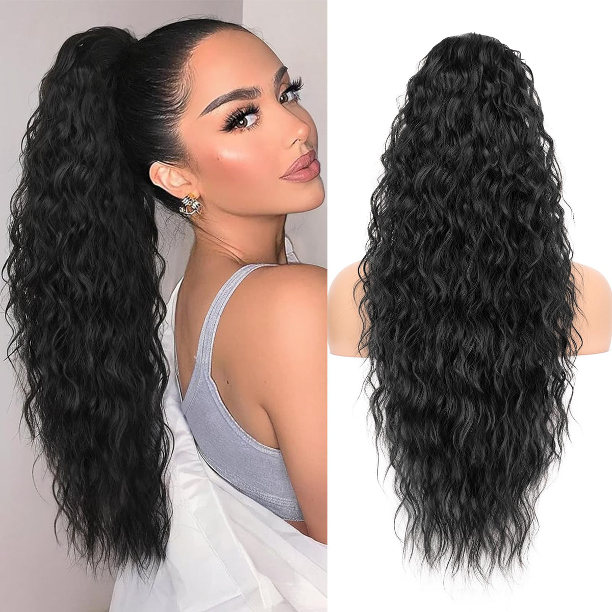 KooKaStyle 26-inch drawstring pony tail worn for natural volume in daily wear