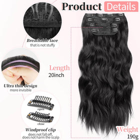 KooKaStyle 7-inch weft with four clips for seamless blending