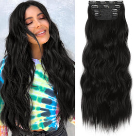 KooKaStyle clip-in extensions in long, wavy style for instant volume.