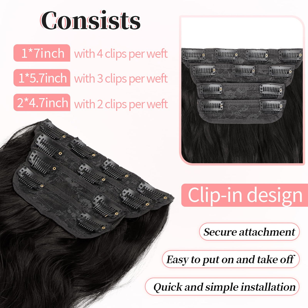Long 24-inch length adds visible fullness and movement.