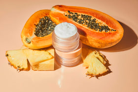 Kopari California Glow enzyme scrub label emphasizes vegan, cruelty-free, sulfate-free attributes