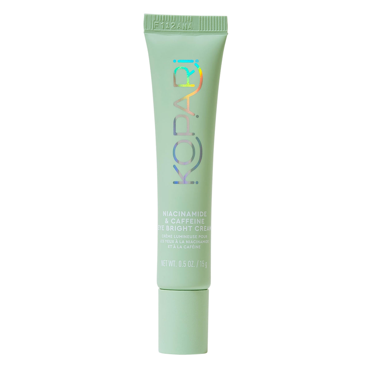 Kopari Niacinamide Eye Bright Cream tube closeup showing cooling soothing texture for under eye care
