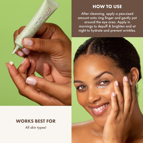 Kopari Niacinamide Eye Bright Cream vanity display shows premium packaging and easy accessibility