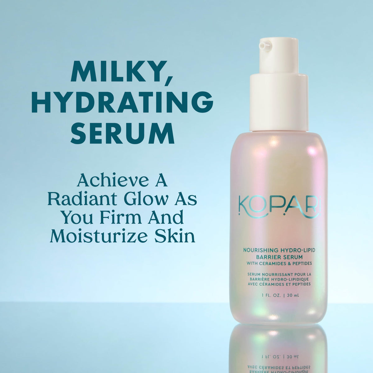 Kopari Nourishing Hydro-Lipid Serum dropper dispensing smooth moisture.