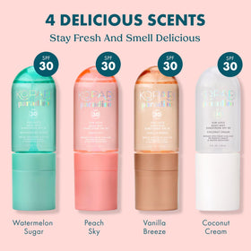 Kopari Paradiso Sun Juice Peach Sky scent adds a refreshing fragrance during outdoor activities.