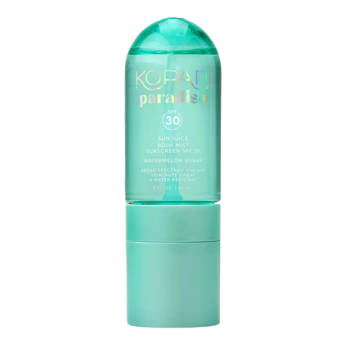 Kopari Paradiso Sun Juice SPF 30 bottle with watermelon sugar scent for sunny days