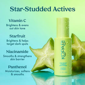 Kopari Star Bright with niacinamide glows on skin for even tone.
