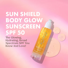 Kopari Sun Shield Body Glow application shows fast-absorbing, non-sticky finish